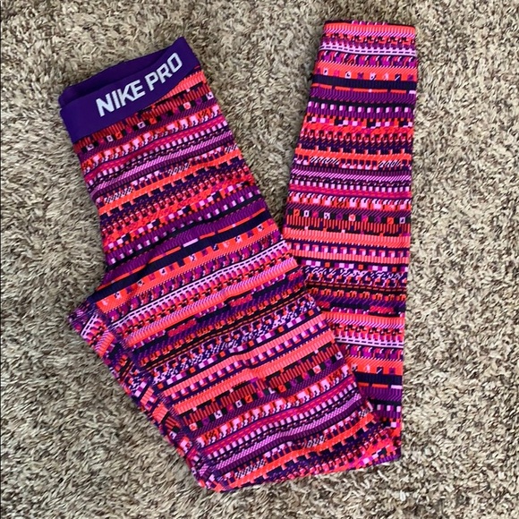 Nike Pro Pants - Nike Pro Dri Fit Multi-Color Leggings